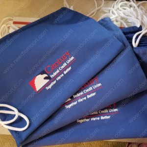Embroidered drawstring bag